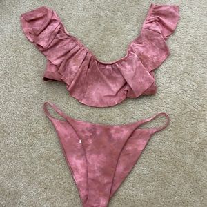 Blue Life Pink Ruffle Bikini Set